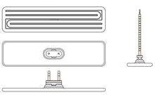 Ladda upp bild till gallerivisning, SES Platta keramiska IR-element FFE 1000W. Dim: 245 x 60mm