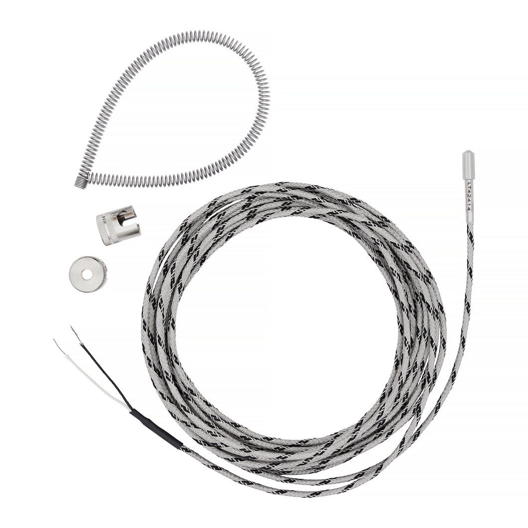 SES Termoelement typ J Ø8x12mm 120° spets med 6000mm stålomspunna ledare