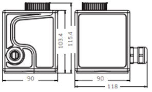 SES Kopplingsbox K31A med 3-polig kombitermostat 25-85°C. 3-polig temperaturbegränsare 110°C