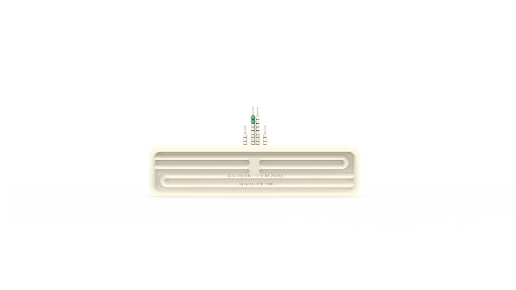 SES Välvda keramiska IR-Element FTE 150W med TE K. Dim: L x B:245 x 60mm
